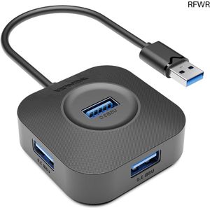 RFWR® USB 3.0 Hub - 4 Ports Ultra Compact Splitter voor Laptop, Desktop PC, Xbox en PS5