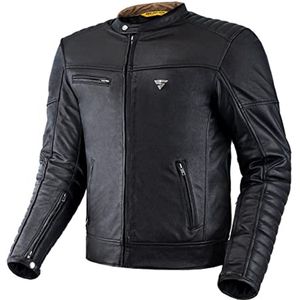 Heren leren motorjas met bescherming en ventilatiepanelen