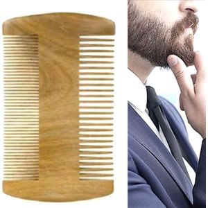 Haarkam - Baardkam - Kammen - Zakkam sandel Hout - sandel dubbelzijdige kam- Antistatisch Sandelhout 2 stuk - voor mannen