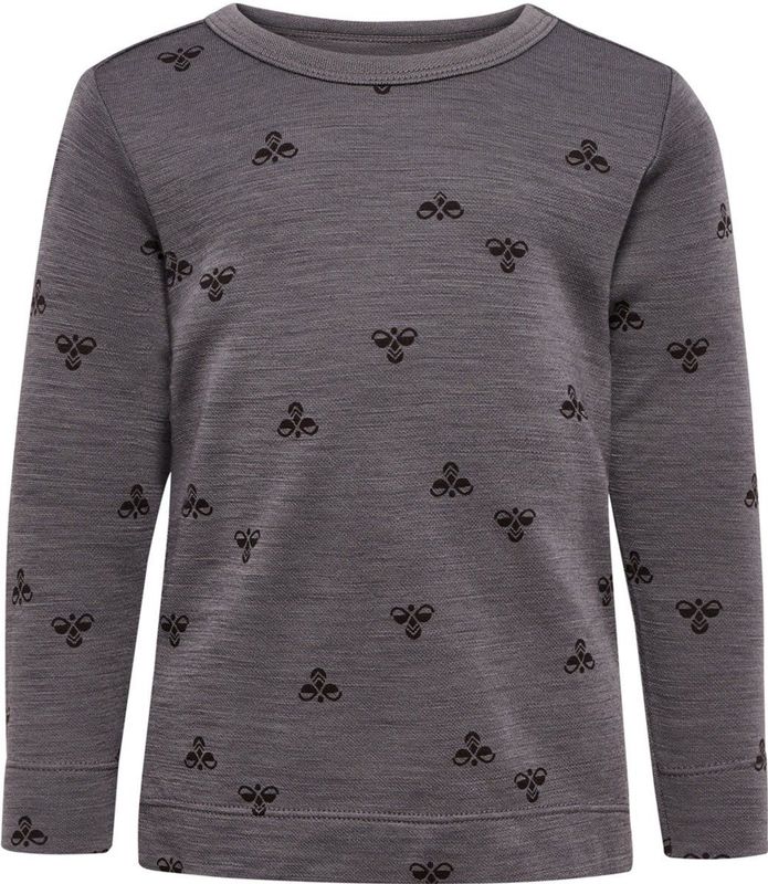 Hummel - Shirt - Donkergrijs/Zwart - Lange Mouw - Normale Pasvorm