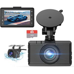 White-label® Dashcam voor Auto - Dualdashcam Voor en Achter - Full HD - Zwart