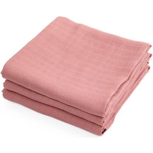 Sebra hydrofiele doeken set van drie 75x75 - roze