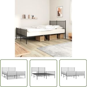 vidaXL metalen bedframe zwart 160x200 cm Robuust Bedframe - Metalen Bedframe - Slaapcomfort - Boxspring Bed - King Size Bed