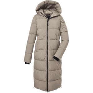 Killtec dames winterparka - Padded/gewatteerde lange winterjas - beige - 39840 - maat 42