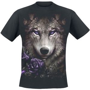 Spiral Wolf Roses Heren T-shirt - zwart - XL