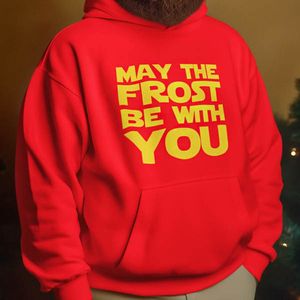 Foute Kerst Hoodie Rood May The Frost Be With You XS