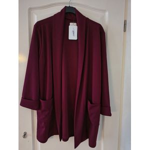 Dames blazer Biba-effen bordeaux rood-maat L/XL