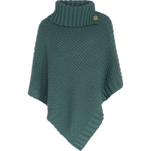 Knit Factory - Nicky - Gebreide Poncho - Groene - Dames Poncho