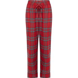 Hunkemöller Dames Nachtmode Petite pyjamabroek Flanel - Rood - maat XS