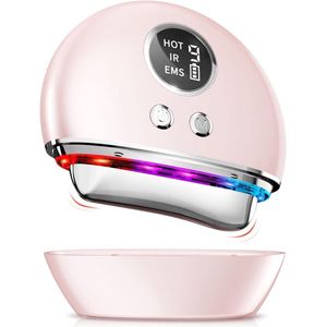Anti-rimpel gezichtsmassage: facelift massageapparaat met 9 instelniveaus en 4 modi - Gua Sha Electric EMS Thermische Massage bij 45℃ - Dubbele Kin Schoonheidsapparaat met 3 LED Kleuren