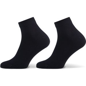 Basset Bamboe - Unisex Quarter Sokken - 4-pack - Zwart - Maat 35/38