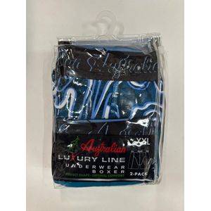 2 stuks Australian Boxershort- Blauw Wit -S