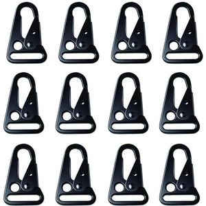 12 stuks tactische karabijnhaak om op te hangen voor bergbeklimmen kamperen wandelen jacht outdoor-activiteiten - zwart .