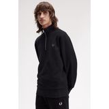 Fred Perry - Sweater Met Kleine Rits - Zwart - M (38)