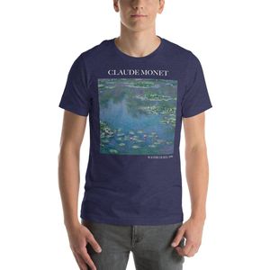 Famous Piece - Kunst T-shirt - Claude Monet 'Water Lilies' - Unisex - Midnight Navy - XS