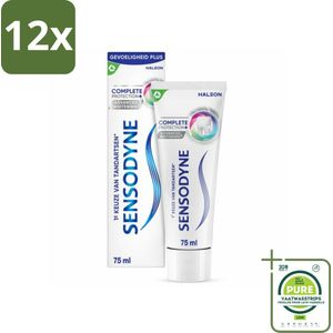 Sensodyne - Tandpasta - Complete Protection + Advanced Whitening - Witte Tanden - 75 ml - Voordeelverpakking - 12 stuks - Tandpasta voor gevoelige tanden - Tandpasta met whitening