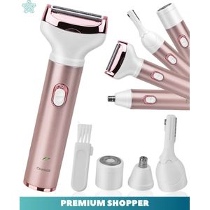 PremiumShopper Luxe 4 In 1 Trimmerset - Scheer & Epilator Set - Trimmer - Scheer apparaat - Epileren - Epilator - scheerapparaat vrouw - grooming kit - wonderspons