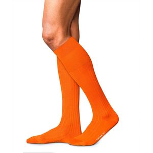 FALKE No. 2 Finest Cashmere heren kniekousen - oranje (ziegel)