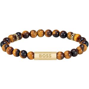 BOSS - SPHERE STONES - Armband - Tijgeroogstenen - Verguld - 8mm Kralen