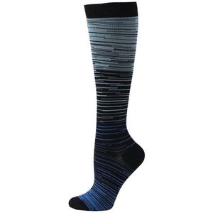 CHPN - Compressiesokken - Sportsokken - Zwart/Blauwe Hoge sokken - Sportsokken - Hardloopsokken - Warme kuiten tijdens het hardlopen - Maat L/XL - Unisex - 1 paar