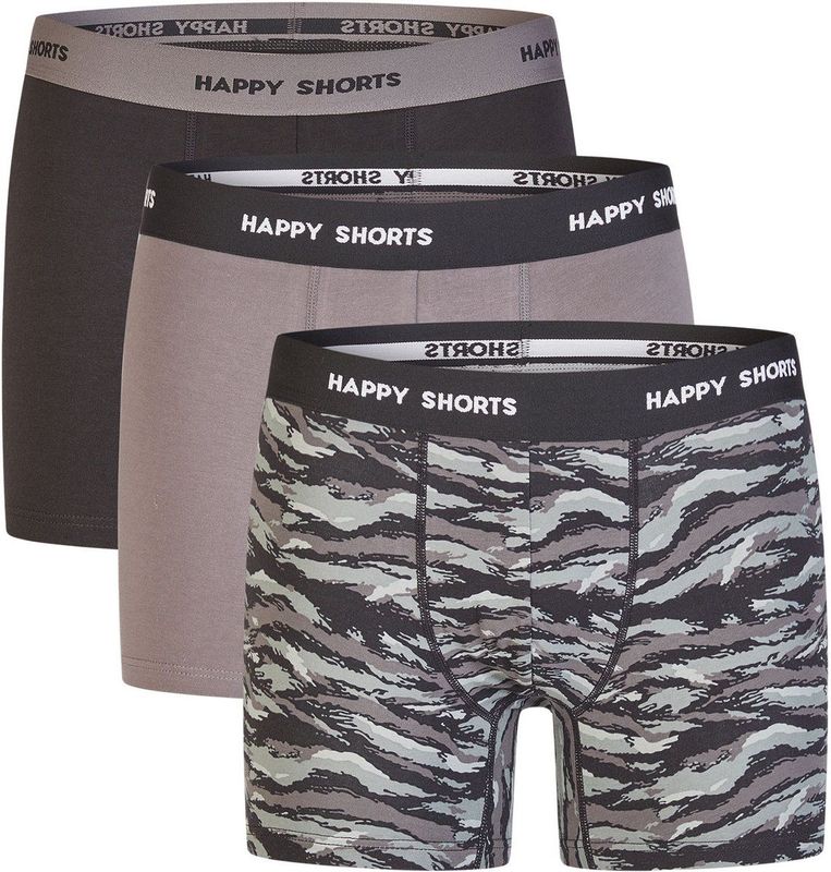 Happy Shorts - Boxershorts - Grijs - 3er-Pack - Jersey