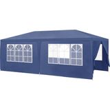 Paviljoen partytent met 6 zijwanden 6x3x2,55 m donkerblauw