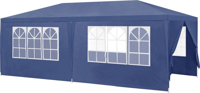 Paviljoen partytent met 6 zijwanden 6x3x2,55 m donkerblauw
