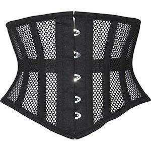 Dames Onderbuik Corset - Zwart Katoenen Mesh Taille Trainer