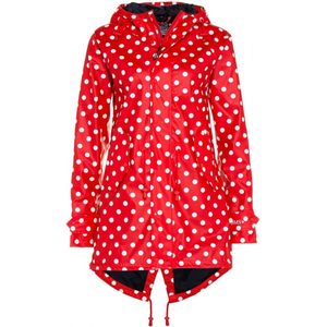 Rode dames regenjas met witte stippen / parka HafenCity® van BMS XL