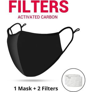 Mondmasker zwart katoen - wasbaar