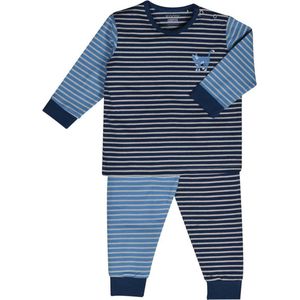 Woody - Jongens pyjama - Kat - blauw-gebroken wit gestreept - 202-3-PLD-Z/986 - 1m