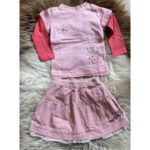 Tricky Tracks 2-delige set - Roze - Shirtje+Rok - Maat 80