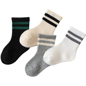 4 paar babysokjes van puur katoen, geschikt voor pasgeborenen van 6-12 maanden | Naadloze antislipsokken | Sokken voor jongens, meisjes en kinderen