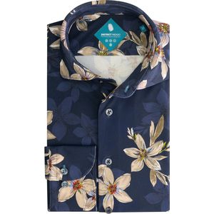 Overhemd Performance Pique Print Navy (7.42.025.783 - 310)