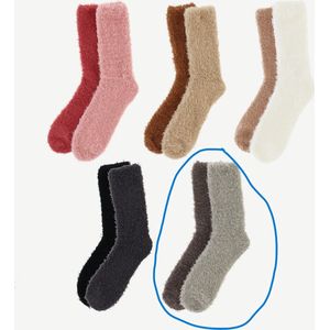 Basset - 2 Pack - Fluffy Homesocks - Kleur: Gray/MGray - One Size