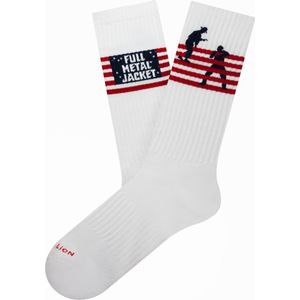 Jimmy Lion Athletick Full Metal Jacket Flag Unisex Sokken - Wit - 36-40
