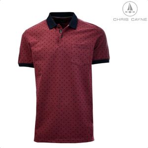 Polo 3015 rood print KM Chris Cayne - maat M