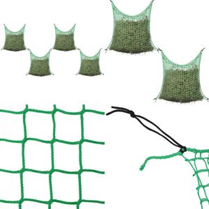 vidaXL Hooinetten 4 st vierkant 0,9x1 m PP - Hooinet - Hooinetten - Paardennet - Paardennetten