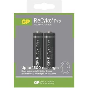 GP Batteries ReCyko+ Pro  AA Nikkel Metaal Hydride 2050mAh 1.2V oplaadbare batterij/accu