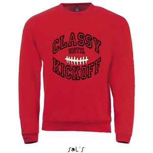 Sweatshirt 2-161 Classy until Kickoff - Rood, S