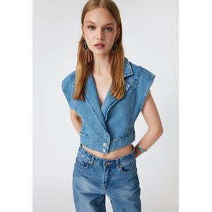 Overhemdkraag Denim Weste