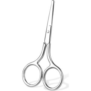 Neushaarschaar en baardschaar in roestvrij staal – 10 cm schaar voor wenkbrauwen, neushaar, wimpers en snor