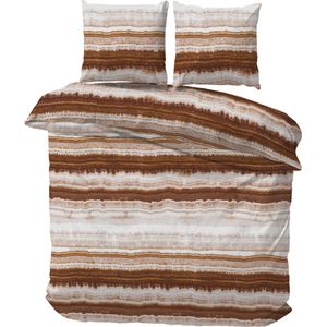 iSleep Dekbedovertrek Riff - Litsjumeaux XL - 260x200/220 cm - Bruin