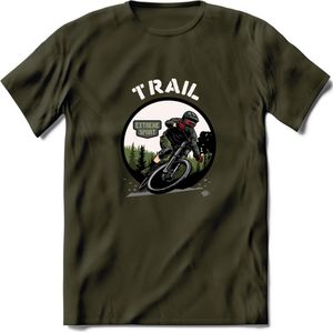 Trail T-Shirt | Mountainbike Fiets Kleding | Dames / Heren / Unisex MTB shirt | Grappig Verjaardag Cadeau | Maat S