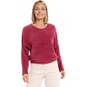 Geribde trui met ronde hals en gebogen armsgaten