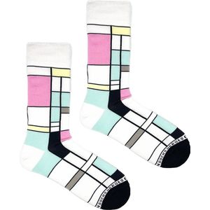 Heroes on Socks - Mondriaan Pink Sokken maat 41-46