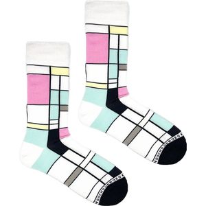 Heroes On Socks Mondriaan Pink Sokken | Maat 41-46