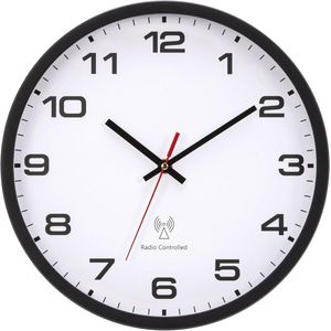 Grote radiografische wandklok - Vintage stijl 30 cm - Zwart en wit voor keuken, slaapkamer en woonkamer