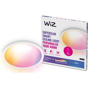 WiZ Plafondlamp SuperSlim Wit - Slimme LED-verlichting - Gekleurd en Wit licht - Geïntegreerde LED - 32W - Wi-Fi