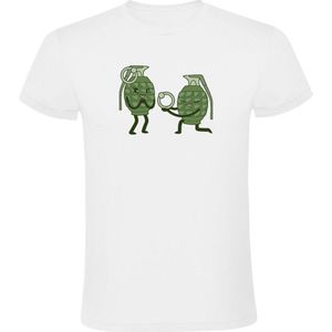 Handgranaat doet een huwelijksaanzoek Heren T-shirt - soldaat - liefde - relatie - feest - trouwen - verloofd - bruiloft - militair - leger - marine - ring - schattig - cute - humor - grappig